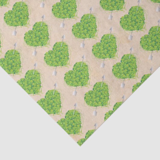 Ierse Shamrock hart bruiloft Tissuepapier (Detail)