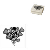 Ierse shamrock, Iers Keltisch hart, Ierse klaver Rubberstempel (Gestempeld)