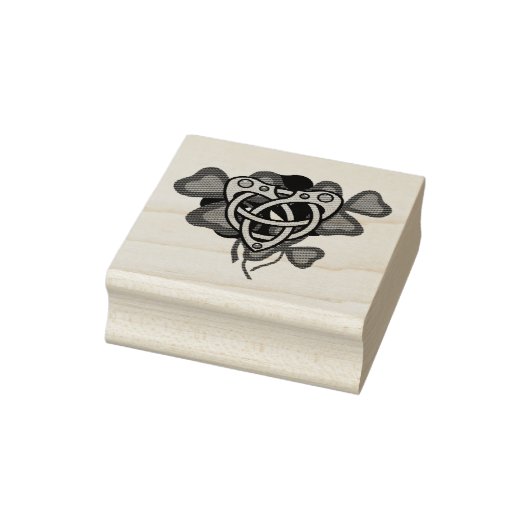 Ierse shamrock, Iers Keltisch hart, Ierse klaver Rubberstempel (Stempel)