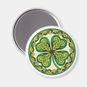 Ierse Shamrock in Keltische Knots Magneet (Voorkant / Achterkant)