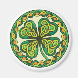 Ierse Shamrock in Keltische Knots Magneet