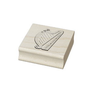 Ierse shamrock, Irish harp, Ierse klaver Rubberstempel