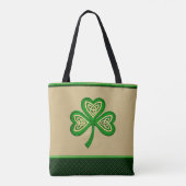 Ierse Shamrock Keltische Knopen St Patrick Tote Bag (Achterkant)