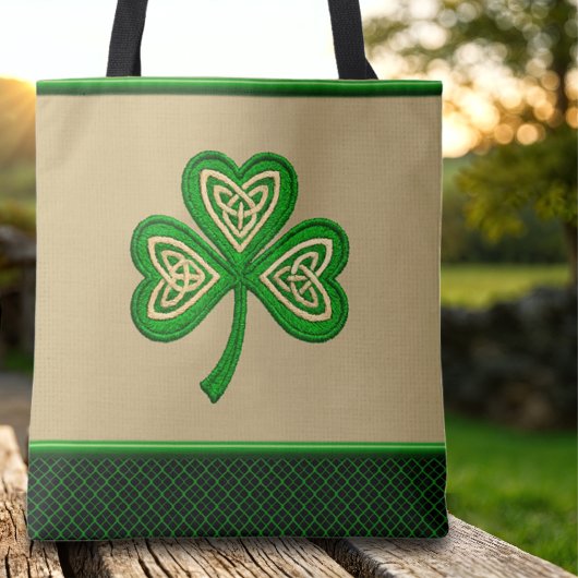 Ierse Shamrock Keltische Knopen St Patrick Tote Bag