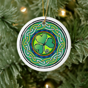 Ierse shamrock keramisch ornament