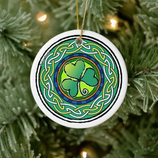 Ierse shamrock keramisch ornament (Boom)