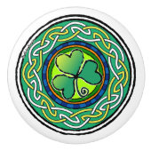 Ierse shamrock keramische knop (Voorkant)