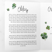 Ierse Shamrock Klaver Rouwherdenkingsprogramma Drieluik Uitnodiging (Binnenzijde eerst)