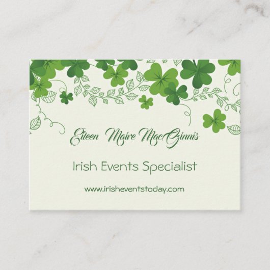 Ierse shamrock (klaver) visitekaartje (Voorkant)