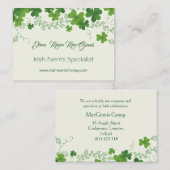 Ierse shamrock (klaver) visitekaartje (Voorkant / Achterkant)