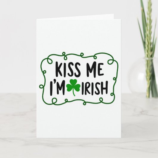 Ierse Shamrock Kus Me Kaart (Voorkant)