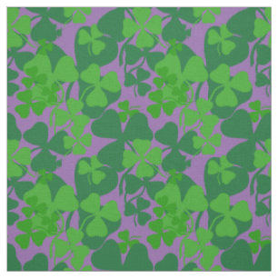 Ierse shamrock, lavendel, klaverstof print 10 stof