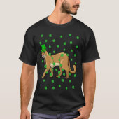 Ierse Shamrock Leprechaun Cougar St. Patrick's Day T-shirt (Voorkant)
