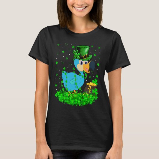Ierse Shamrock Leprechaun Dodo Vogel St Patrick's  T-shirt (Voorkant)