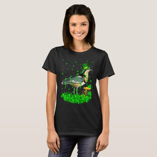 Ierse Shamrock Leprechaun P Vogel St. Patrick's Da T-shirt (Voorkant volledig)