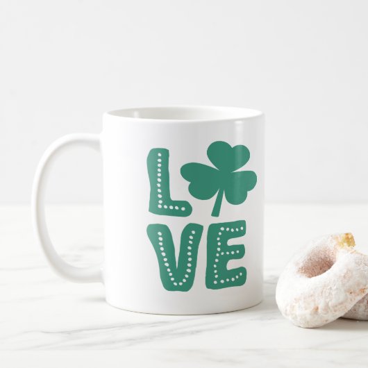 Ierse Shamrock Love St Patrick's Day Koffiemok (Met donut)
