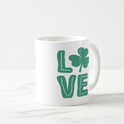 Ierse Shamrock Love St Patrick's Day Koffiemok (Voorkant rechts)