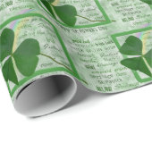 Ierse Shamrock met Rainbow Word Cloud Cadeaupapier (Rol Hoek)