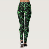 Ierse Shamrock Patroon | Groen en Zwart Leggings (Achterkant)
