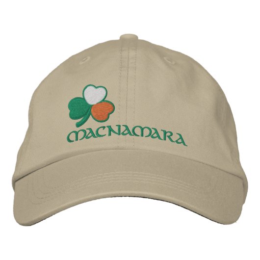 Ierse Shamrock Persoonlijk Geborduurde Pet (Voorkant)