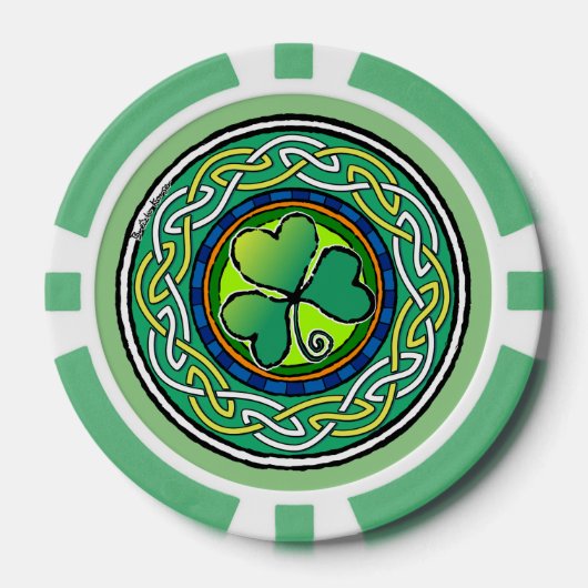 Ierse shamrock poker chips (Voorkant)