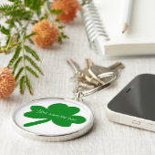 Ierse Shamrock Premium Grote Sleutelhanger past he (Zijkant)