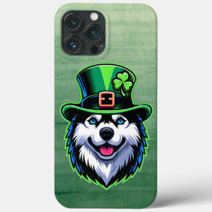 Ierse Shamrock Siberian Husky Dog St Patricks Day Case-Mate iPhone Case