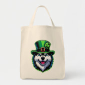 Ierse Shamrock Siberian Husky Dog St Patricks Day Tote Bag (Voorkant)