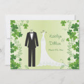 Ierse shamrock, smoking & town bruiloft douche kaart (Voorkant)