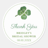 Ierse Shamrock St. Patrick's Day Bruiloft Feest Fa Ronde Sticker (Voorkant)