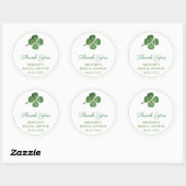 Ierse Shamrock St. Patrick's Day Bruiloft Feest Fa Ronde Sticker (Vel)