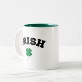 Ierse Shamrock St. Patrick's Tweekleurige Koffiemok (Voorkant links)
