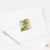 Ierse Shamrock Stroll meisje Vierkante Sticker (Envelop)