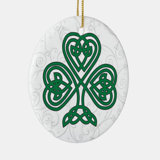 IERSE SHAMROCK SYMBOOL KERSTVERSIERING KERAMISCH ORNAMENT (Rechts)