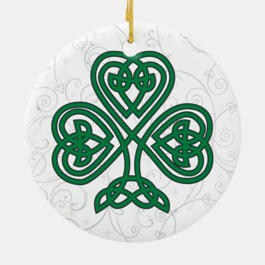 IERSE SHAMROCK SYMBOOL KERSTVERSIERING KERAMISCH ORNAMENT (Achterkant)