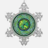 Ierse shamrock tin sneeuwvlok ornament (Voorkant)
