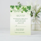 Ierse Shamrock Trouwreactie Kaart (Staand voorkant)