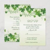 Ierse Shamrock Trouwreactie Kaart (Voorkant / Achterkant)