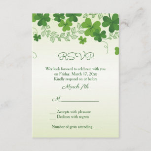 Ierse Shamrock Trouwreactie Kaart