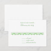 Ierse Shamrock Trouwreactiekaart RSVP Kaartje (Voorkant / Achterkant)