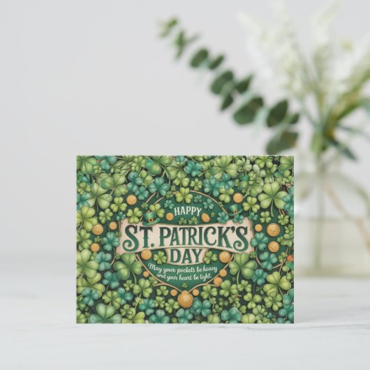 Ierse Shamrock Viering Design (Staand voorkant)