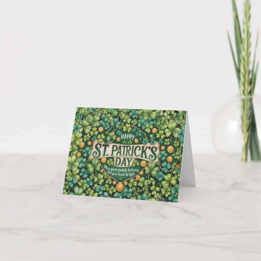 Ierse Shamrock Viering Design Bedankkaart (Voorkant)