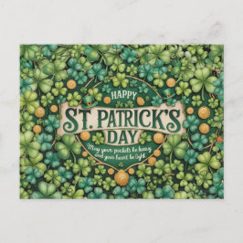Ierse Shamrock Viering Design Briefkaart