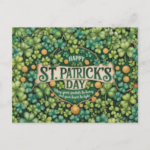 Ierse Shamrock Viering Design Briefkaart