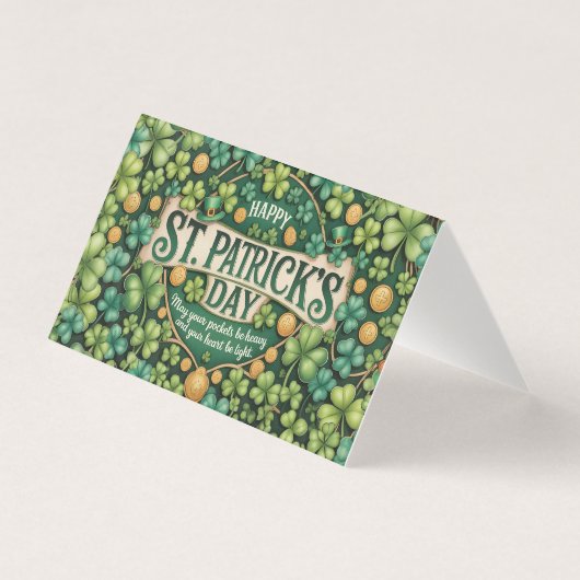 Ierse Shamrock Viering Design Kaart (Voorkant)