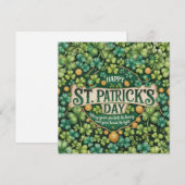 Ierse Shamrock Viering Design Notitiekaartje (Voorkant / Achterkant)