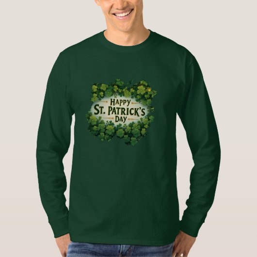 Ierse Shamrock Viering Design T-shirt (Voorkant)