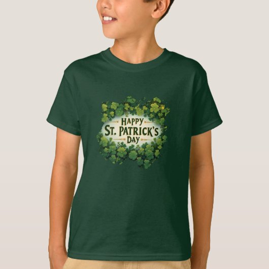 Ierse Shamrock Viering Design T-shirt (Voorkant)