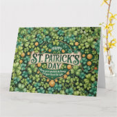 Ierse Shamrock Viering Ontwerp Kaart (Gele Bloem)