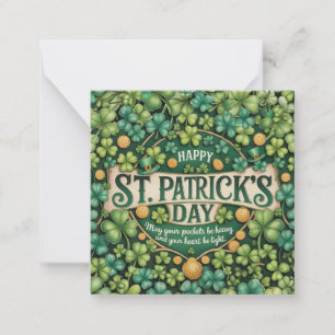 Ierse Shamrock Viering Ontwerp Notitiekaartje